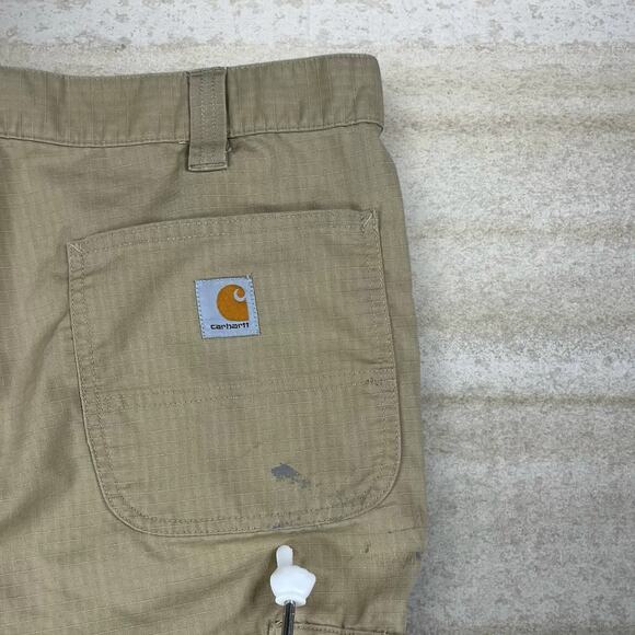 Vintage Carhartt Cargo Pants Tan Polyester Baggy Wide Leg Dungarees Painters 90s - Picture 5 of 8